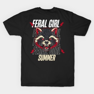 Raccoon Feral Girl Summer T-Shirt